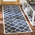 thumbnail image 1 of Safavieh Courtyard Ariel Geometric Indoor/Outdoor Runner Rug, Navy/Beige, 2'3" x 10', 1 of 8