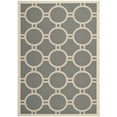 thumbnail image 1 of SAFAVIEH Courtyard Ariel Geometric Indoor/Outdoor Area Rug, Anthracite/Beige, 4' x 5'7", 1 of 10