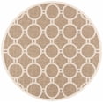 thumbnail image 1 of Safavieh Courtyard Ariel Geometric Indoor/Outdoor Area Rug, Brown/Bone, 7'10" x 7'10" Round, 1 of 6
