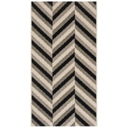 SAFAVIEH Courtyard Arnold Chevron Stripes Indoor/Outdoor Area Rug Cream/Black, 2'7" x 5'