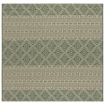 thumbnail image 1 of Safavieh Courtyard Asa Geometric Indoor/Outdoor Area Rug, Dark Green/Beige, 6'7" x 6'7" Square, 1 of 10