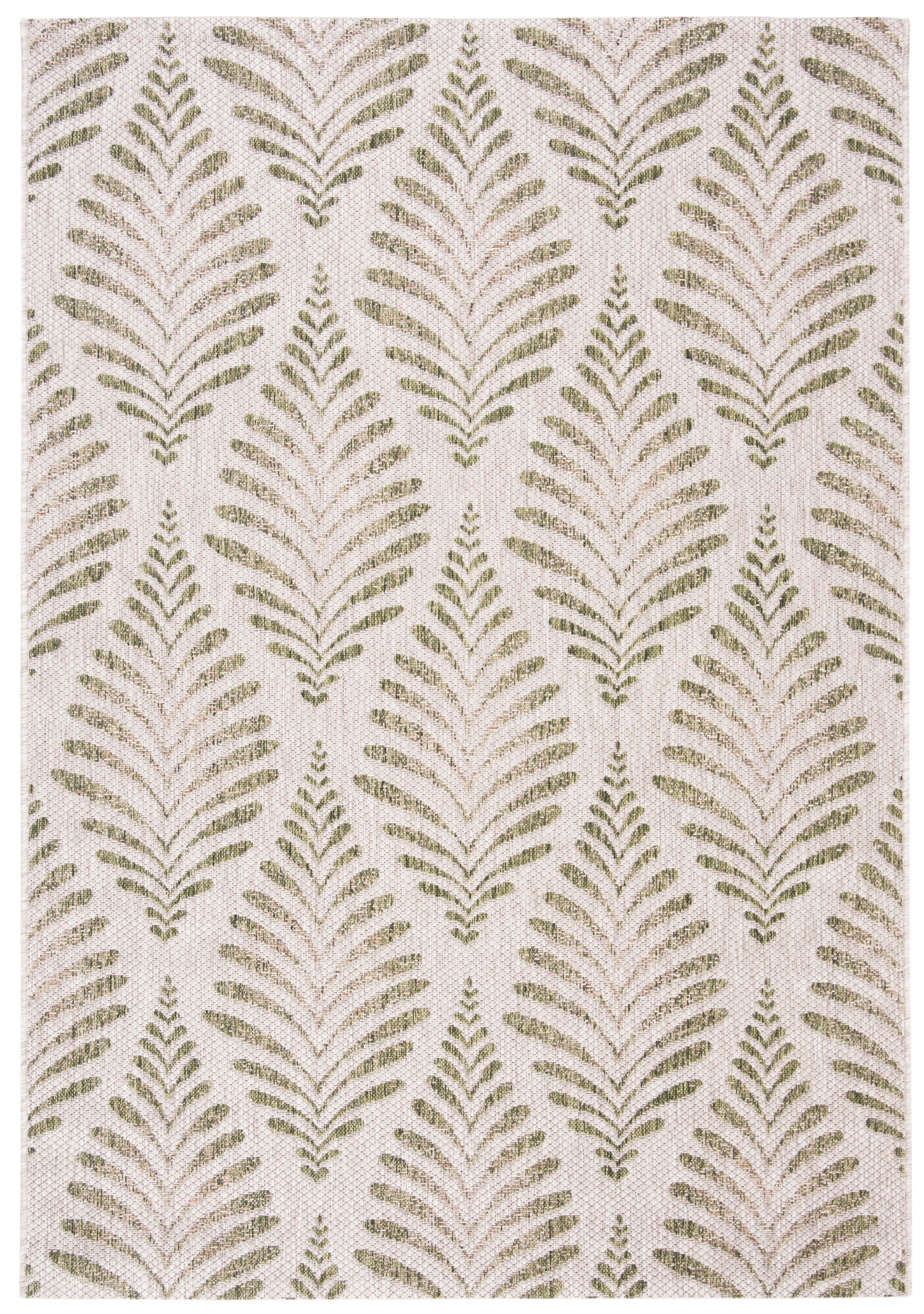 SAFAVIEH Courtyard Asher Geometric Indoor/Outdoor Area Rug, 5'3" x 7'7", Beige/Green