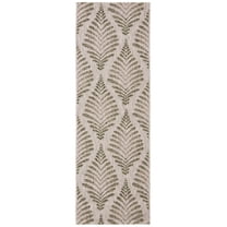 SAFAVIEH Courtyard Asher Geometric Indoor/Outdoor Runner, 2'3" x 6'7", Beige/Green