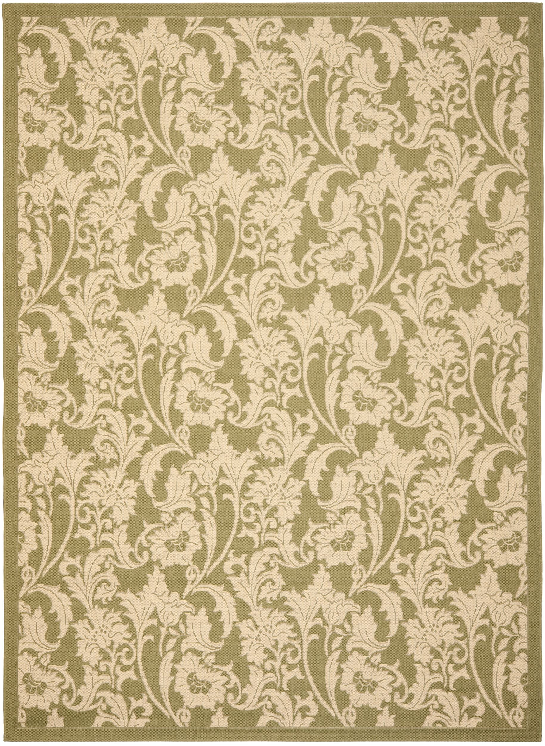 Rectangular Red Floral Synthetic Easy Care Area Rug