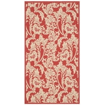 SAFAVIEH Courtyard Aubrey Floral Indoor/Outdoor Area Rug, Red/Creme, 2'7" x 5'