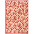 thumbnail image 1 of SAFAVIEH Courtyard Aubrey Floral Indoor/Outdoor Area Rug, Red/Creme, 6'7" x 9'6", 1 of 10