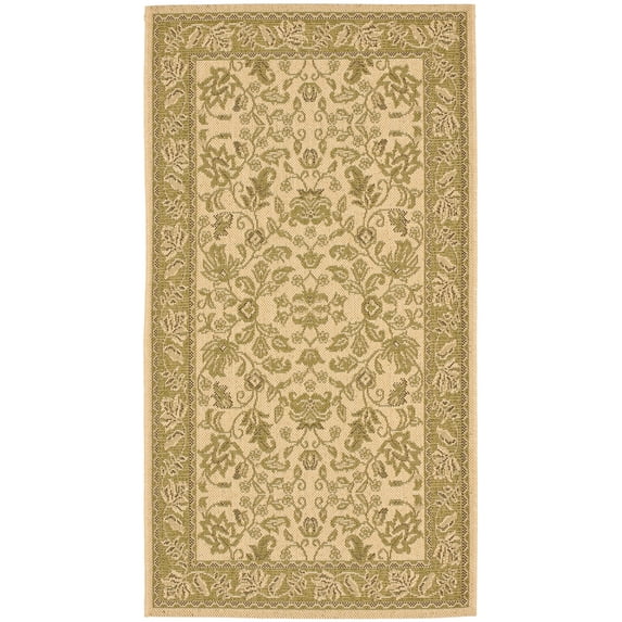 SAFAVIEH Courtyard Aubrey Oriental Indoor/Outdoor Area Rug, Cream/Green, 2'7" x 5'