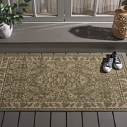 Safavieh Courtyard Aubrey Oriental Indoor/Outdoor Area Rug, Green/Creme, 2'7" x 5'