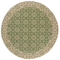 thumbnail image 1 of SAFAVIEH Courtyard Austin Geometric Indoor/Outdoor Area Rug, 7'10" x 7'10" Round, Green/Cream, 1 of 9
