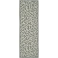 thumbnail image 1 of SAFAVIEH Courtyard Ava Floral Indoor/Outdoor Runner Rug, Anthracite/Light Grey, 2'3" x 6'7", 1 of 5
