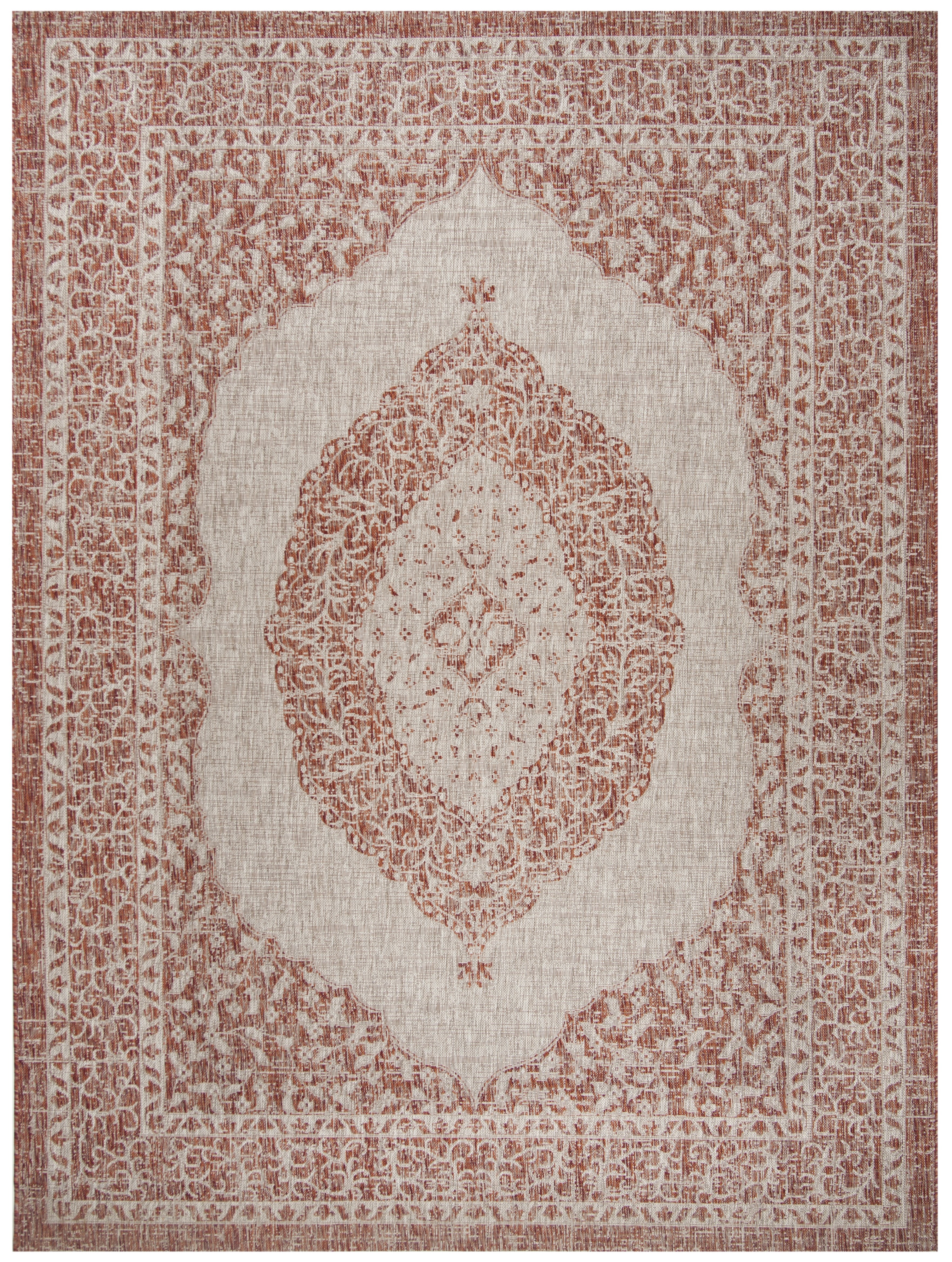 Ahvi Rug SAFAVIEH Courtyard Avi Medallion Indoor/Outdoor Area Rug, Light Beige ...