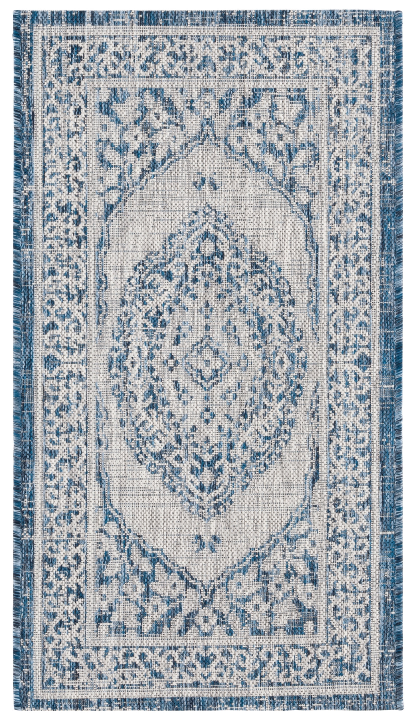 Ahvi Rug SAFAVIEH Courtyard Avi Medallion Indoor/Outdoor Area Rug, Light Grey ...