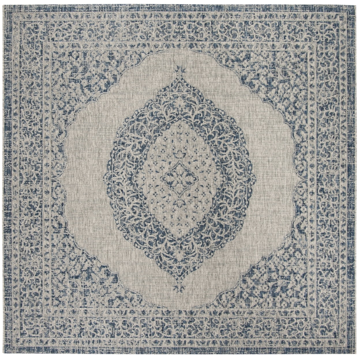 Ahvi Rug SAFAVIEH Courtyard Avi Medallion Indoor/Outdoor Area Rug, Light Grey ...