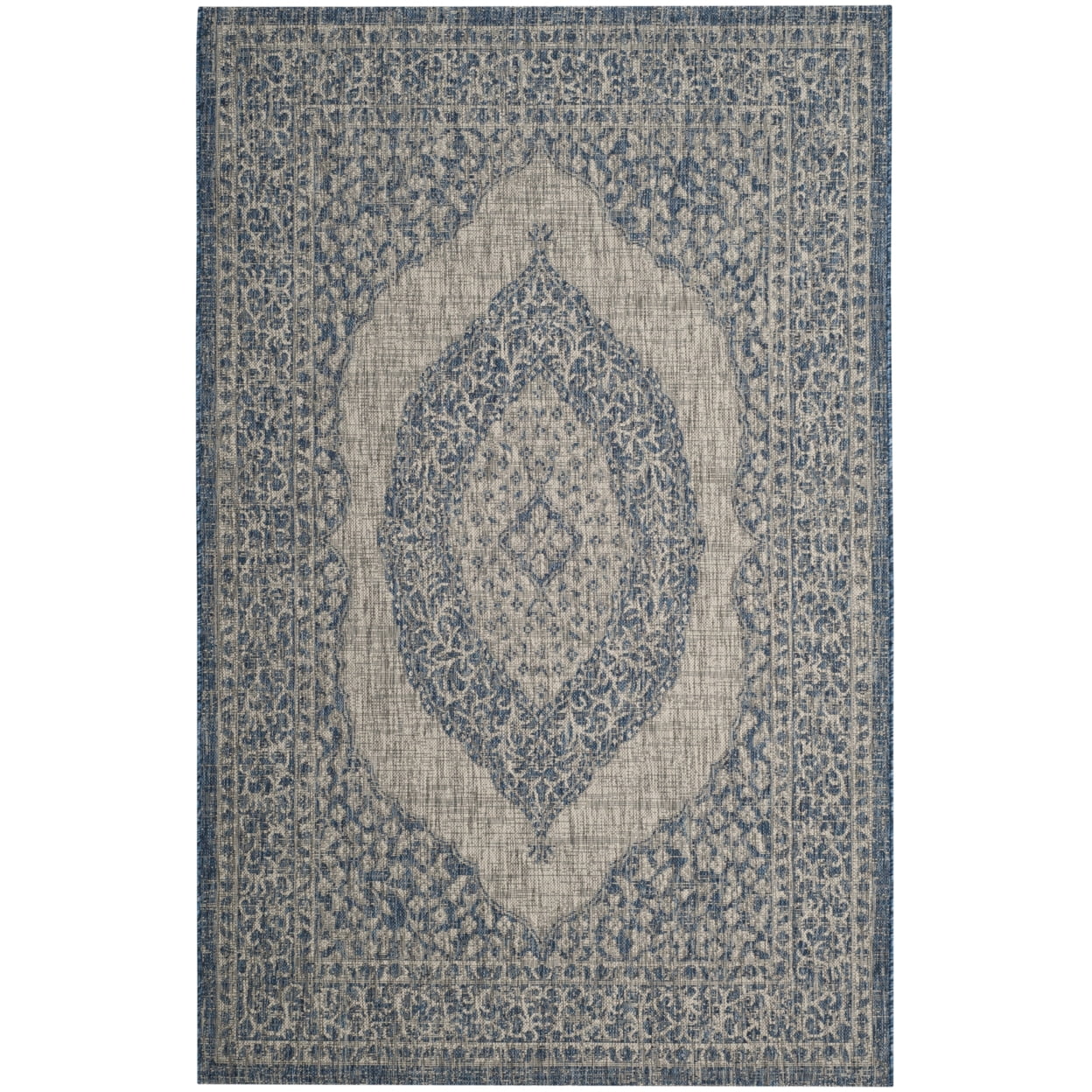 Ahvi Rug SAFAVIEH Courtyard Avi Medallion Indoor/Outdoor Area Rug, Light Grey ...