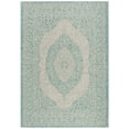 thumbnail image 1 of SAFAVIEH Courtyard Avi Traditional Indoor/Outdoor Area Rug, 2' x 3'7", Light Grey/Aqua, 1 of 6
