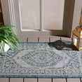 thumbnail image 1 of SAFAVIEH Courtyard Avi Traditional Indoor/Outdoor Area Rug, 2' x 3'7", Light Grey/Teal, 1 of 9