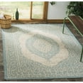 thumbnail image 1 of SAFAVIEH Courtyard Avi Traditional Indoor/Outdoor Area Rug, 4' x 5'7", Light Grey/Aqua, 1 of 7