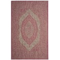 thumbnail image 1 of SAFAVIEH Courtyard Avi Traditional Indoor/Outdoor Area Rug, 4' x 5'7", Light Grey/Fuchsia, 1 of 6