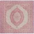thumbnail image 1 of SAFAVIEH Courtyard Avi Traditional Indoor/Outdoor Area Rug, 5'3" x 5'3" Square, Light Grey/Fuchsia, 1 of 13