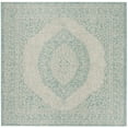 thumbnail image 1 of SAFAVIEH Courtyard Avi Traditional Indoor/Outdoor Area Rug, 6'7" x 6'7" Square, Light Grey/Aqua, 1 of 7