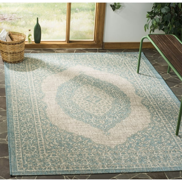 SAFAVIEH Courtyard Avi Traditional Indoor/Outdoor Area Rug, 6'7" x 9'6