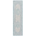 thumbnail image 1 of SAFAVIEH Courtyard Avi Traditional Indoor/Outdoor Runner, 2'3" x 8', Light Grey/Aqua, 1 of 12