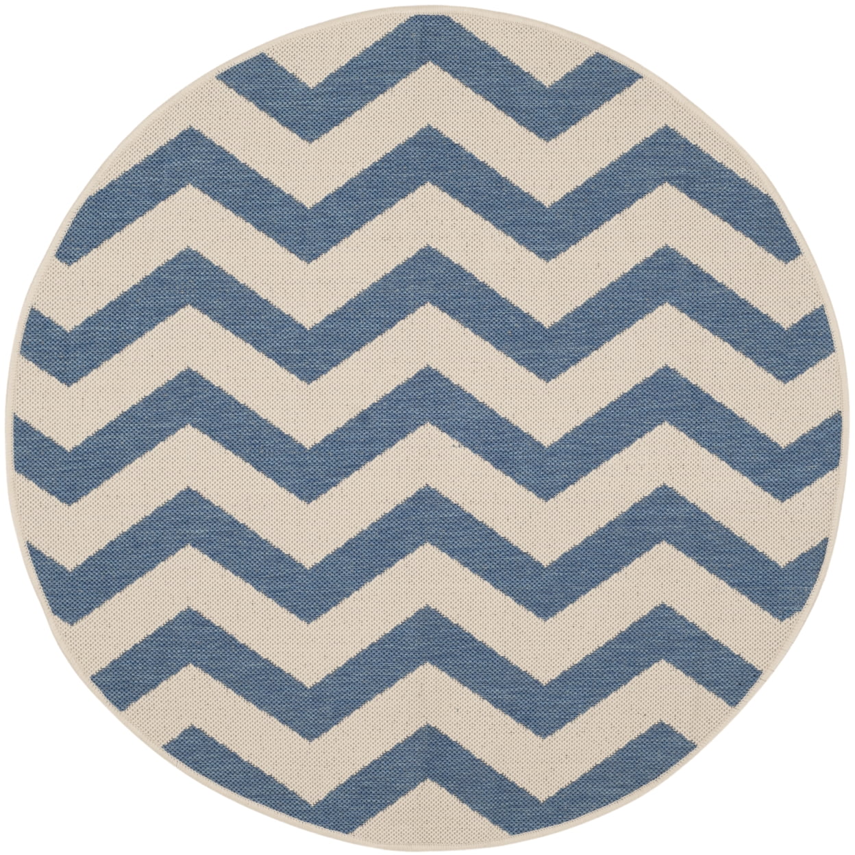 Blue Beacon 47" Round Synthetic Easy-Care Indoor/Outdoor Rug