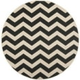 thumbnail image 1 of SAFAVIEH Courtyard Ayden Chevron Indoor/Outdoor Area Rug, 5'3" x 5'3" Round, Black/Beige, 1 of 10