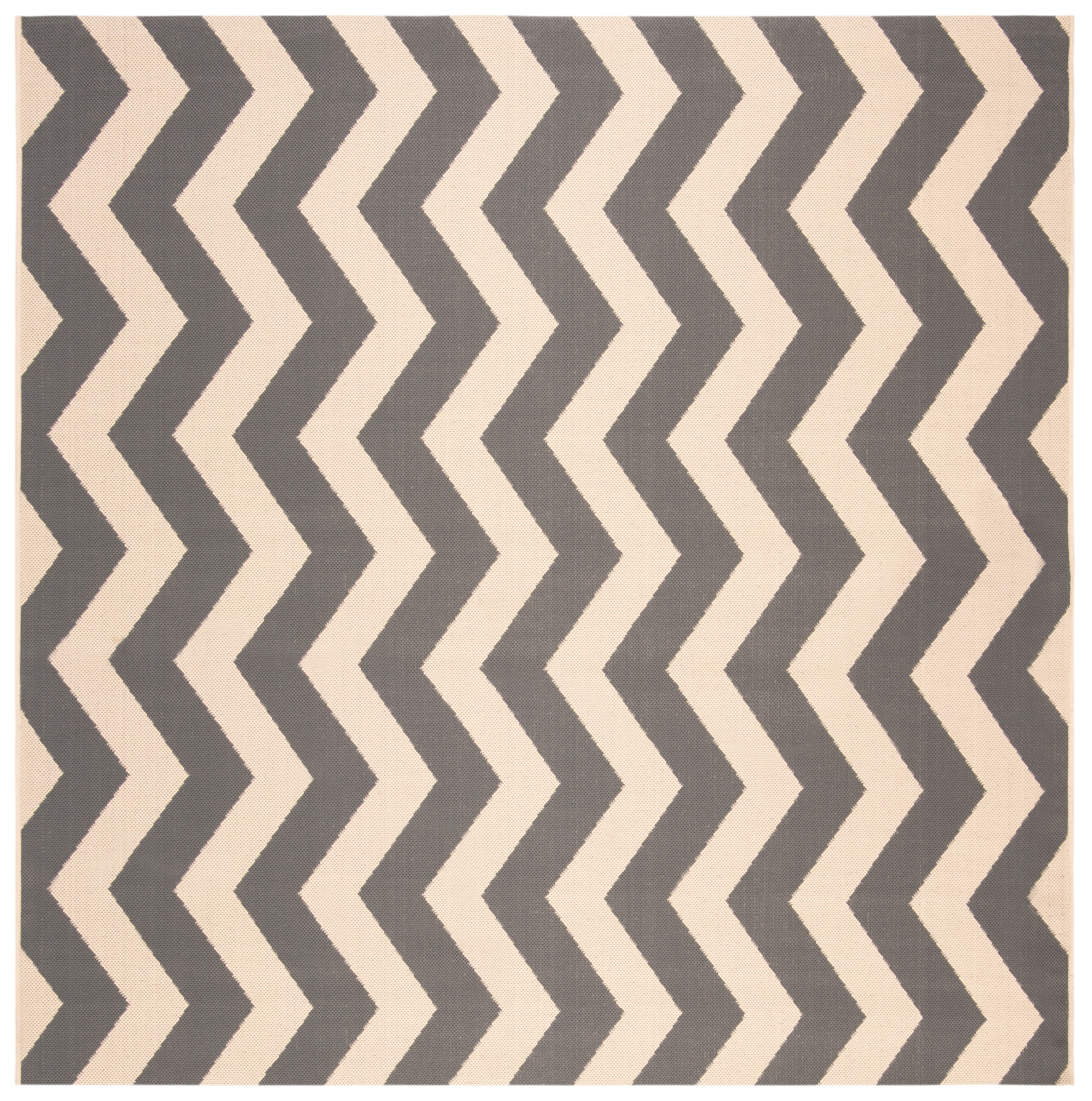 Safavieh Courtyard Ayden Chevron Indoor/Outdoor Area Rug, Gray/Beige, 5'3" x 5'3" Square