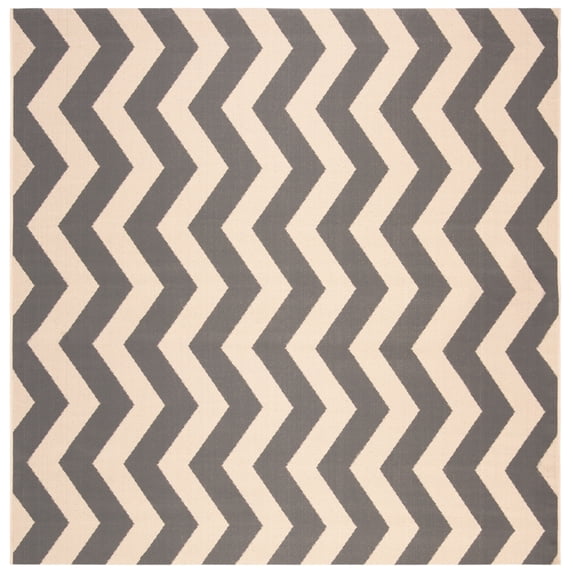 Safavieh Courtyard Ayden Chevron Indoor/Outdoor Area Rug, Gray/Beige, 5'3" x 5'3" Square