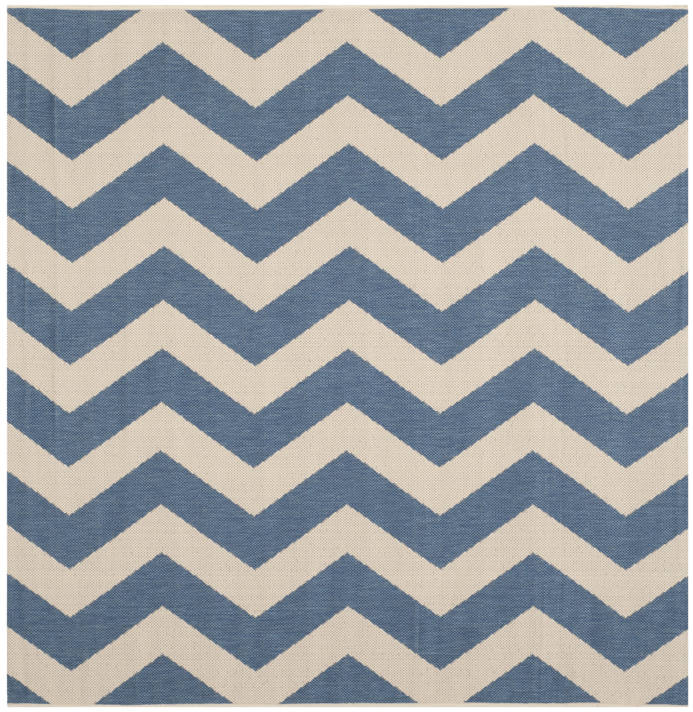 Safavieh Courtyard Ayden Chevron Indoor/Outdoor Area Rug, Blue/Beige, 5'3" x 5'3" Square