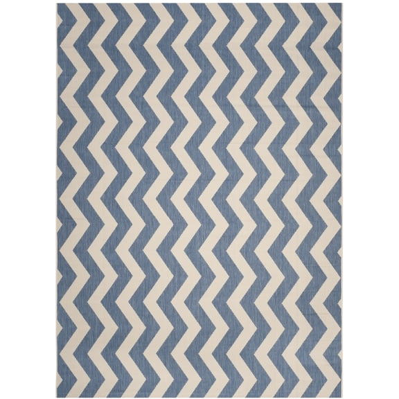 Safavieh Courtyard Ayden Chevron Indoor/Outdoor Area Rug, Blue/Beige, 9' x 12'