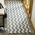 thumbnail image 1 of SAFAVIEH Courtyard Ayden Chevron Indoor/Outdoor Runner Rug, 2'3" x 10', Blue/Beige, 1 of 8