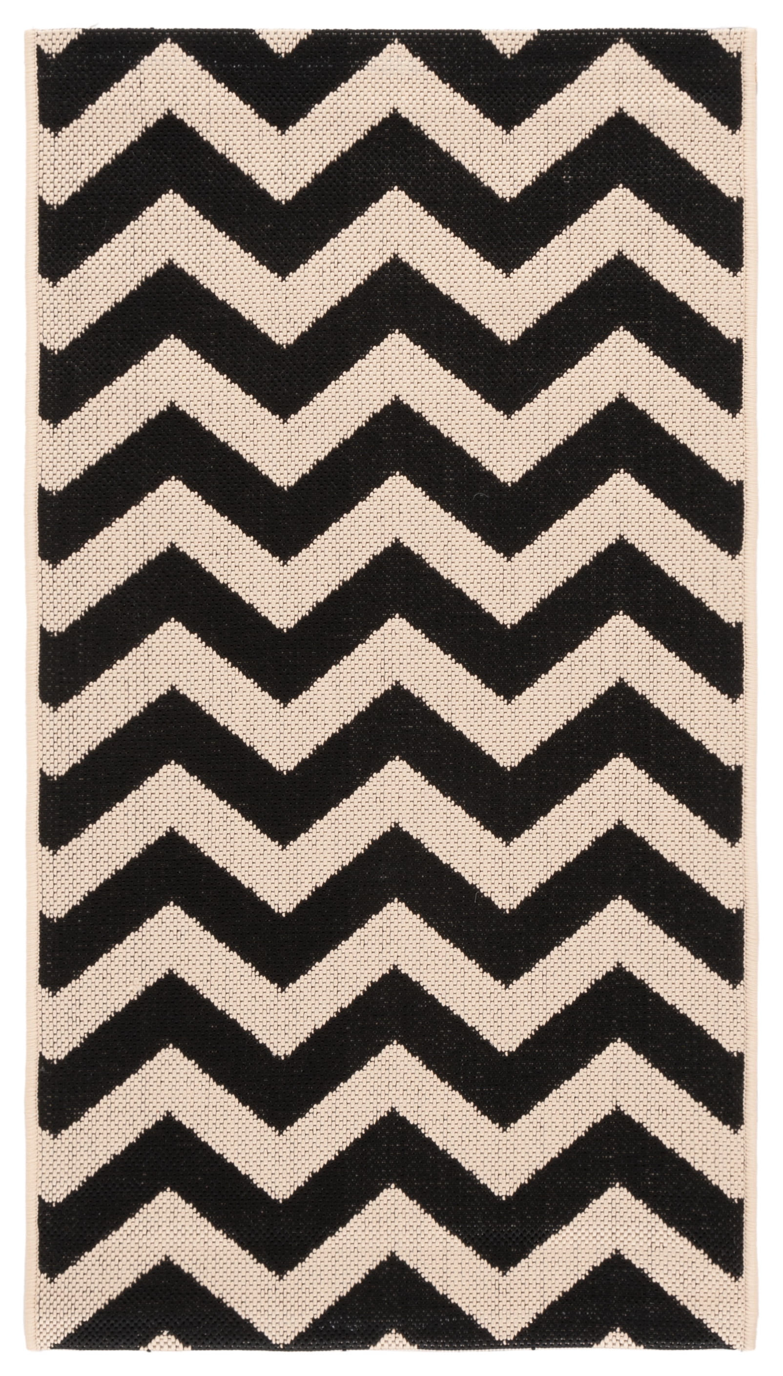 Safavieh Courtyard Bailey Chevron Indoor/Outdoor Area Rug, Black/Beige, 2' x 3'7"