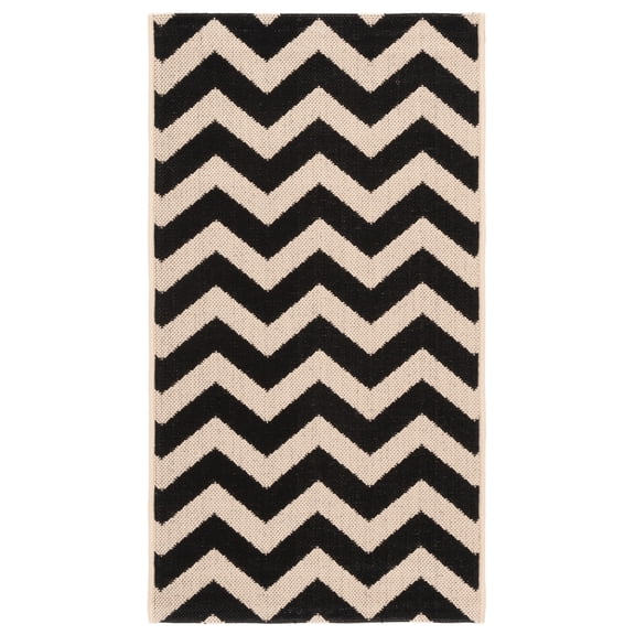 Safavieh Courtyard Bailey Chevron Indoor/Outdoor Area Rug, Black/Beige, 2' x 3'7"