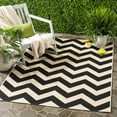 thumbnail image 1 of SAFAVIEH Courtyard Bailey Chevron Indoor/Outdoor Area Rug, Black/Beige, 4' x 4' Square, 1 of 8