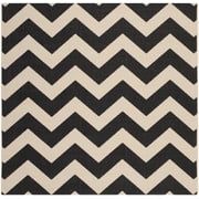Safavieh Courtyard Bailey Chevron Indoor/Outdoor Area Rug, Black/Beige, 6'7" x 6'7" Square