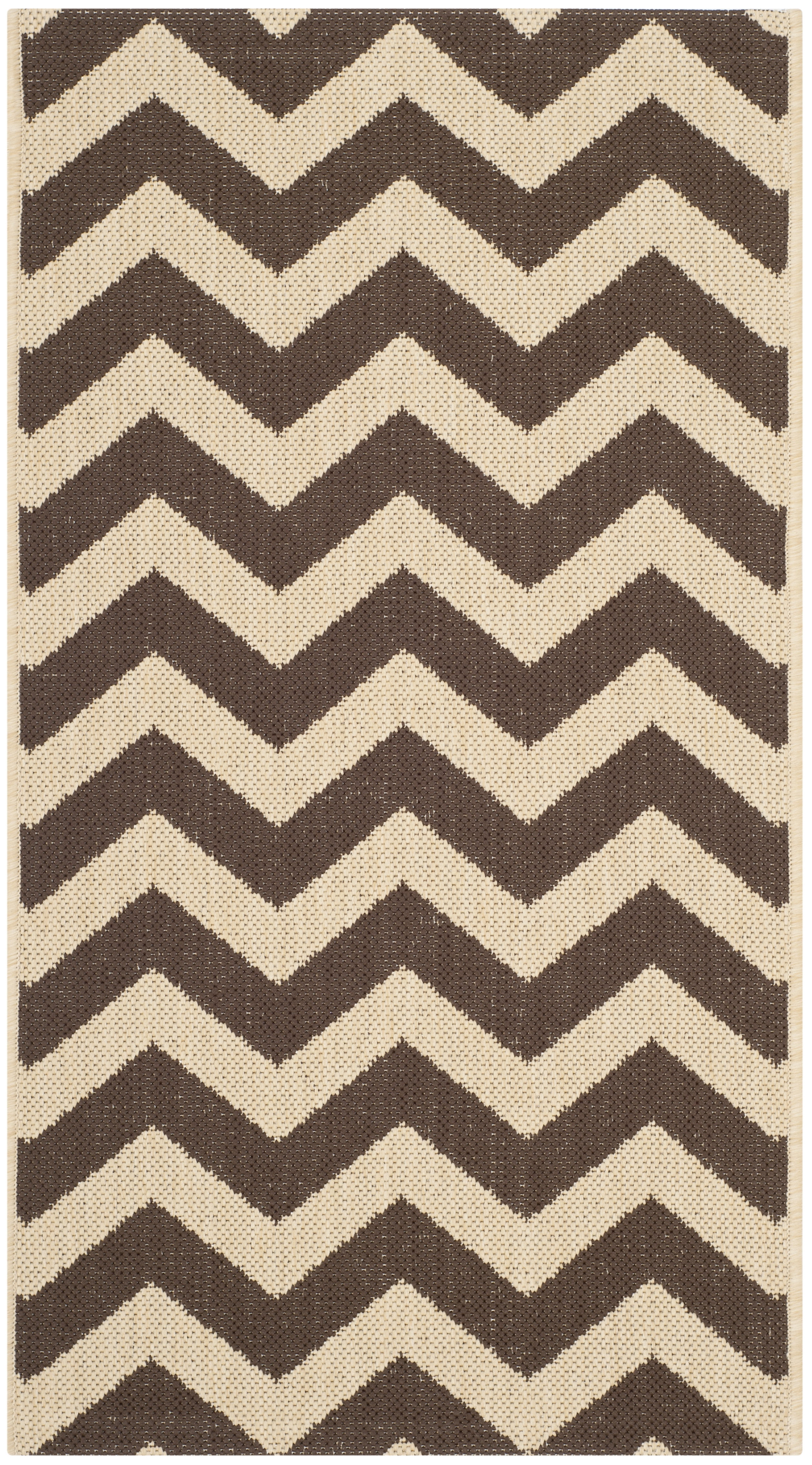 Safavieh Courtyard Bailey Chevron Indoor/Outdoor Area Rug, Dark Brown, 2' x 3'7"