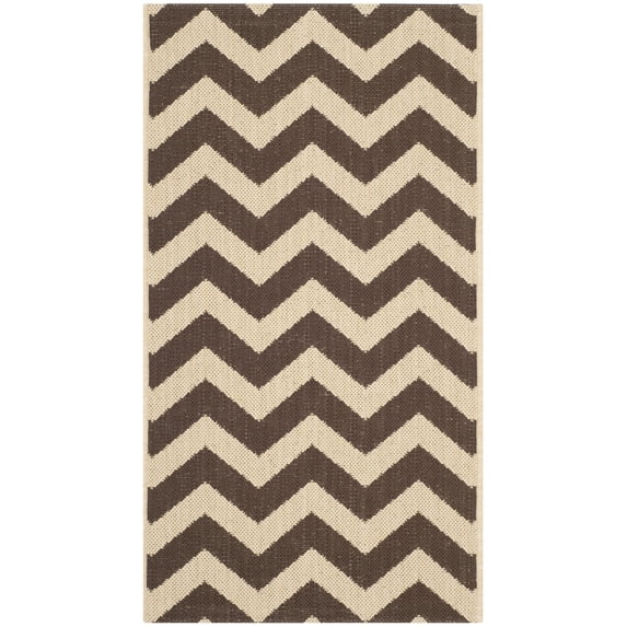 Safavieh Courtyard Bailey Chevron Indoor/Outdoor Area Rug, Dark Brown, 2' x 3'7"