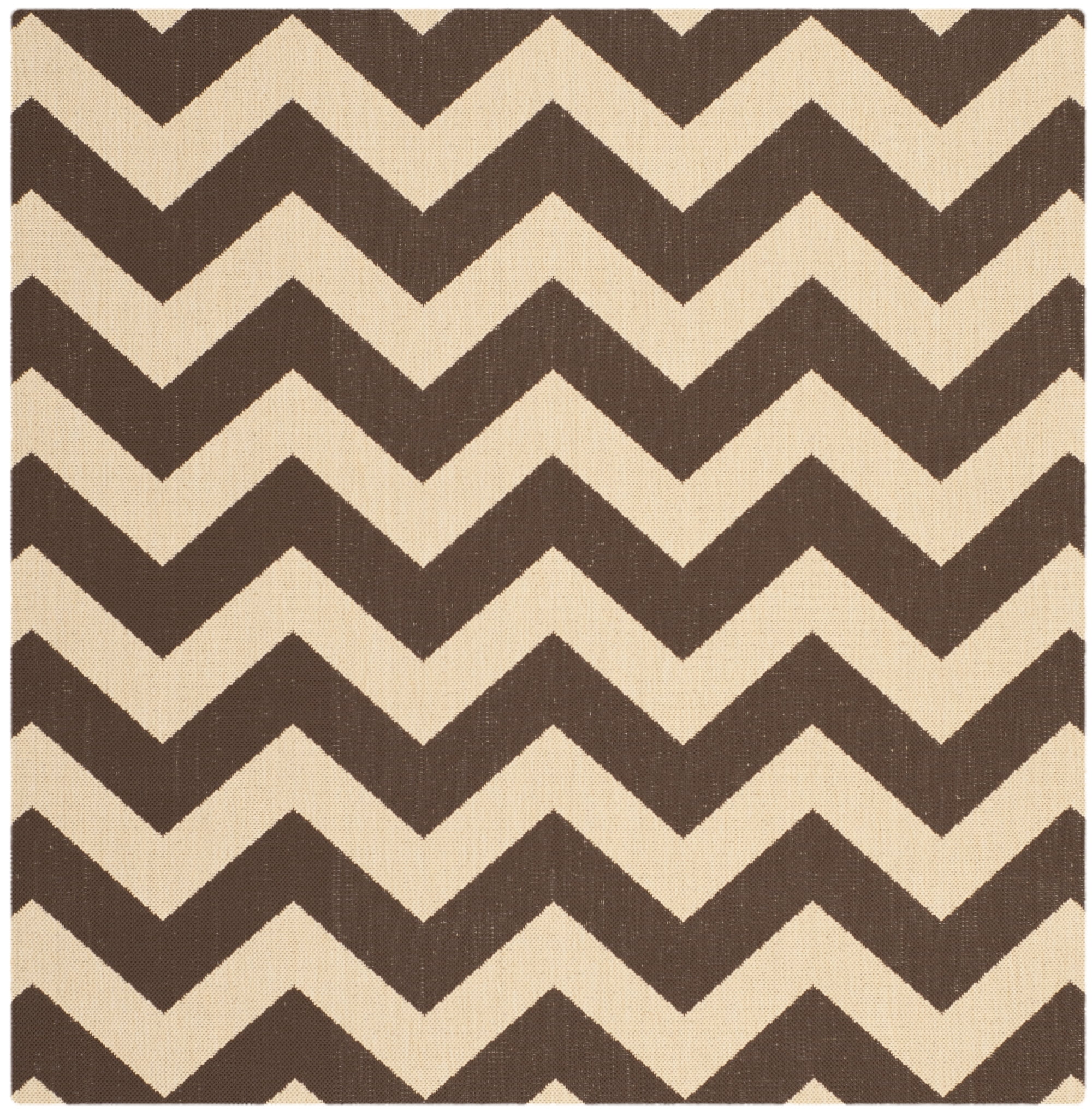 Safavieh Courtyard Bailey Chevron Indoor/Outdoor Area Rug, Dark Brown, 5'3" x 5'3" Square