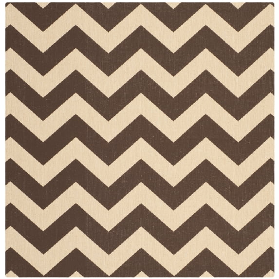 Safavieh Courtyard Bailey Chevron Indoor/Outdoor Area Rug, Dark Brown, 5'3" x 5'3" Square