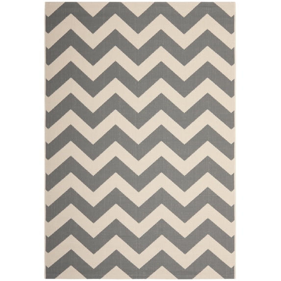 Safavieh Courtyard Bailey Chevron Indoor/Outdoor Area Rug, Gray/Beige, 4' x 5'7"