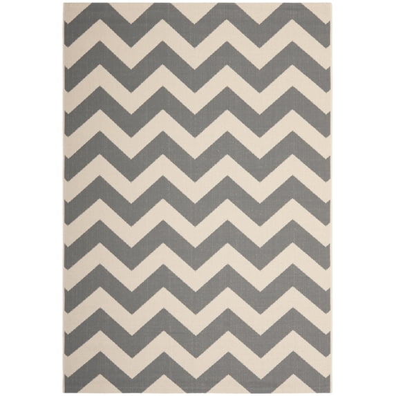 Safavieh Courtyard Bailey Chevron Indoor/Outdoor Area Rug, Gray/Beige, 4' x 5'7"
