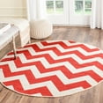 thumbnail image 1 of SAFAVIEH Courtyard Bailey Chevron Indoor/Outdoor Area Rug, Red, 5'3" x 5'3" Round, 1 of 6