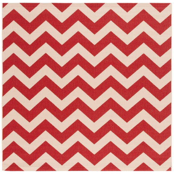Safavieh Courtyard Bailey Chevron Indoor/Outdoor Area Rug, Red, 6'7" x 6'7" Square