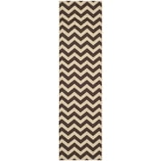 Safavieh Courtyard Bailey Chevron Indoor/Outdoor Runner Rug, Dark Brown, 2'3" x 8'