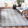 thumbnail image 1 of SAFAVIEH Courtyard Barrett Geometric Indoor/Outdoor Area Rug, Blue/Ivory, 8' x 11', 1 of 8