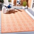 thumbnail image 1 of SAFAVIEH Courtyard Barrett Geometric Indoor/Outdoor Area Rug, Rust/Sand, 5'3" x 7'7", 1 of 9