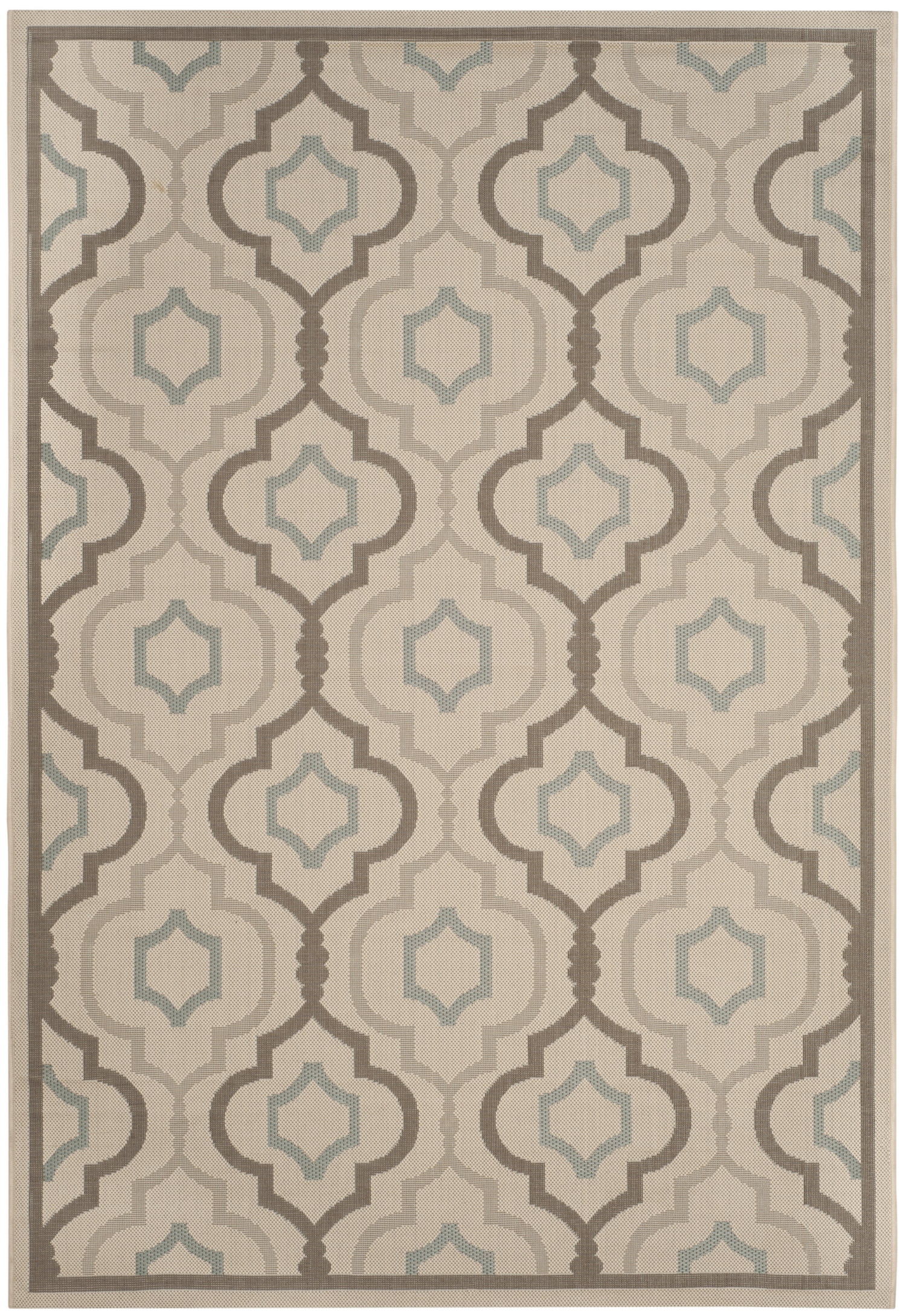 Safavieh Courtyard Bayon Geometric Indoor/Outdoor Area Rug, Beige/Dark Beige, 6'7" x 9'6"
