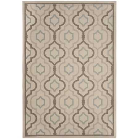 Safavieh Courtyard Bayon Geometric Indoor/Outdoor Area Rug, Beige/Dark Beige, 6'7" x 9'6"